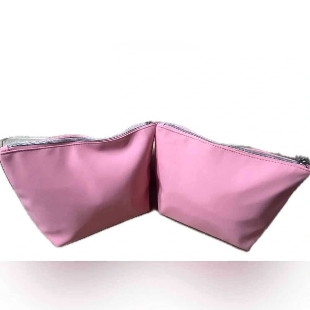 it COSMETICS XL Zip Travel Cosmetic Bags, Pink & Silver-Tone Hardware, NWOT (2)